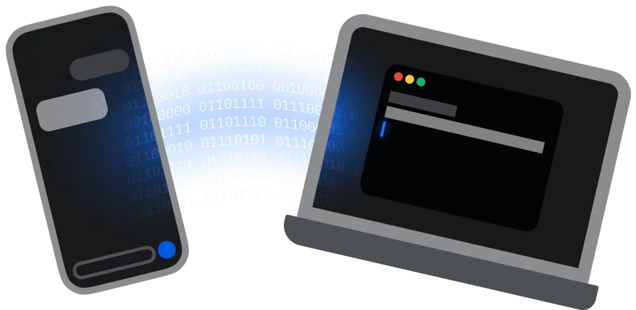 Desktop and phone syncing AI coding sessions