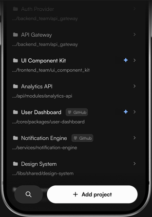 Sesori project browser on iPhone